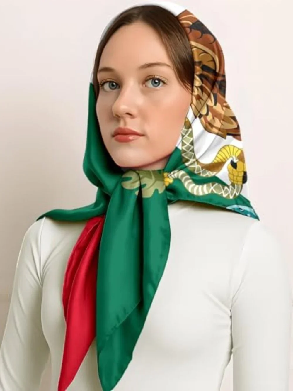 Luxury Satin Feel Square Head Scarf 27.5x27.5 Silk Like Wrap for Women
